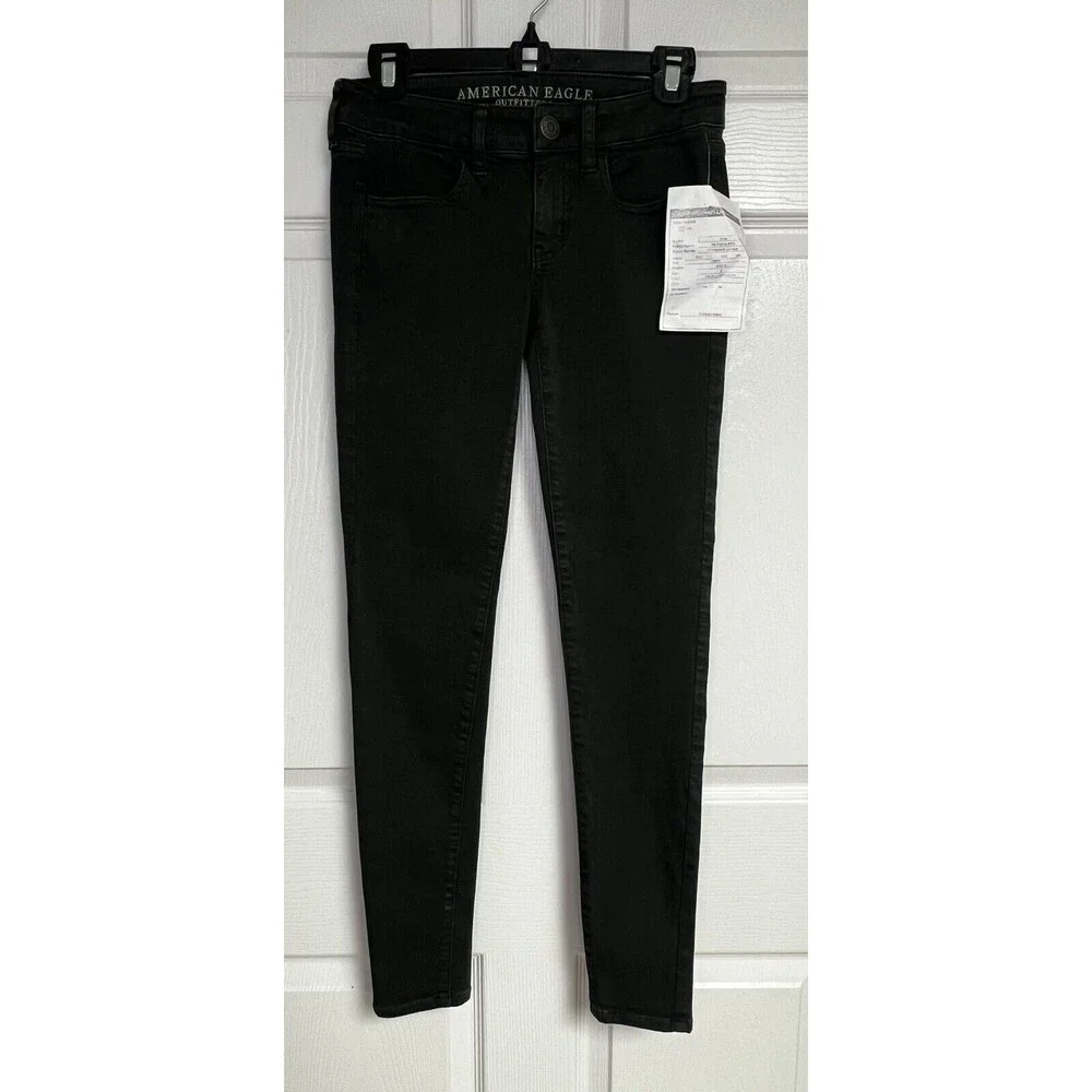 American Eagle Super Low Jegging Dark Olive Green Skinny Jeans Size 2